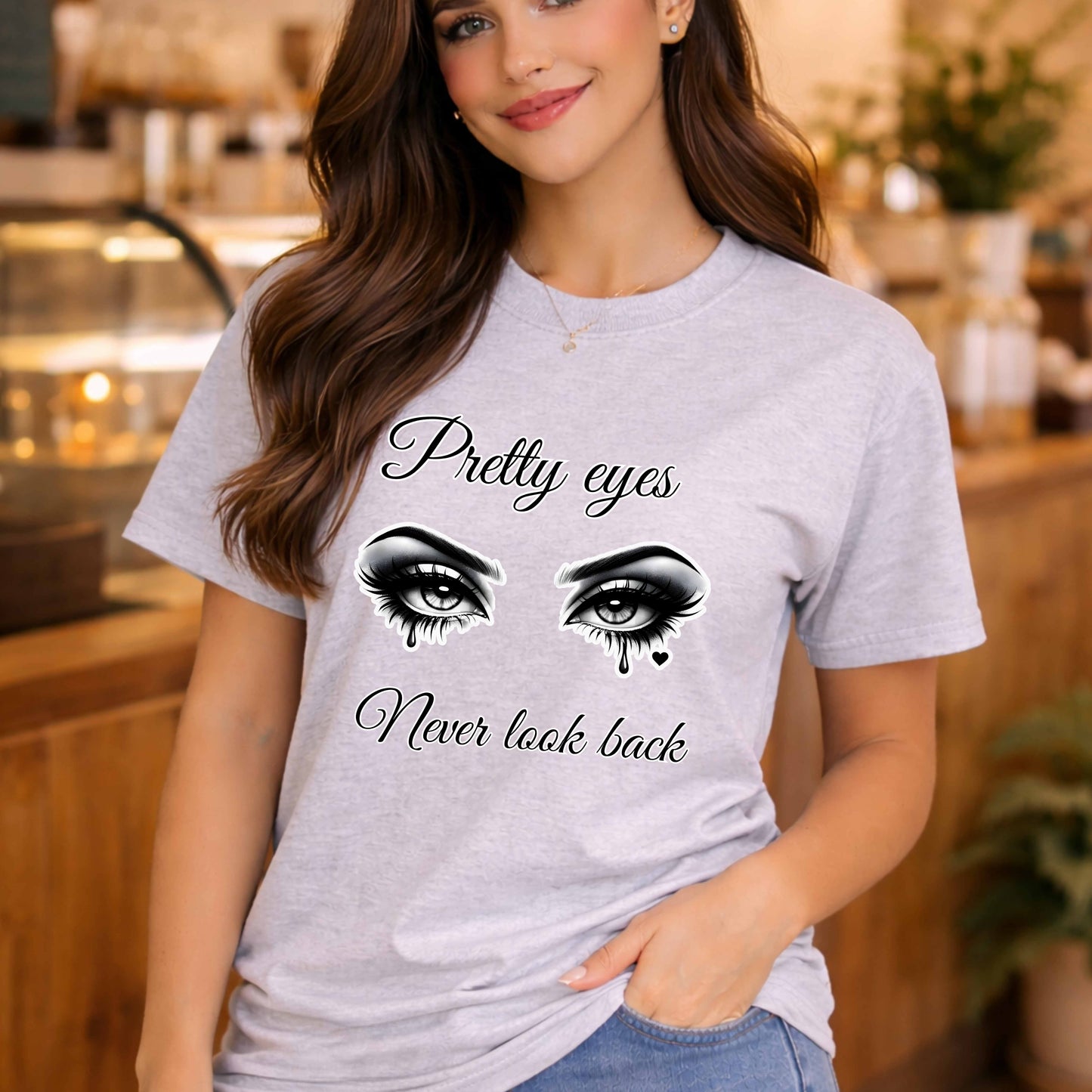 Pretty eyes never look back. T-Shirt